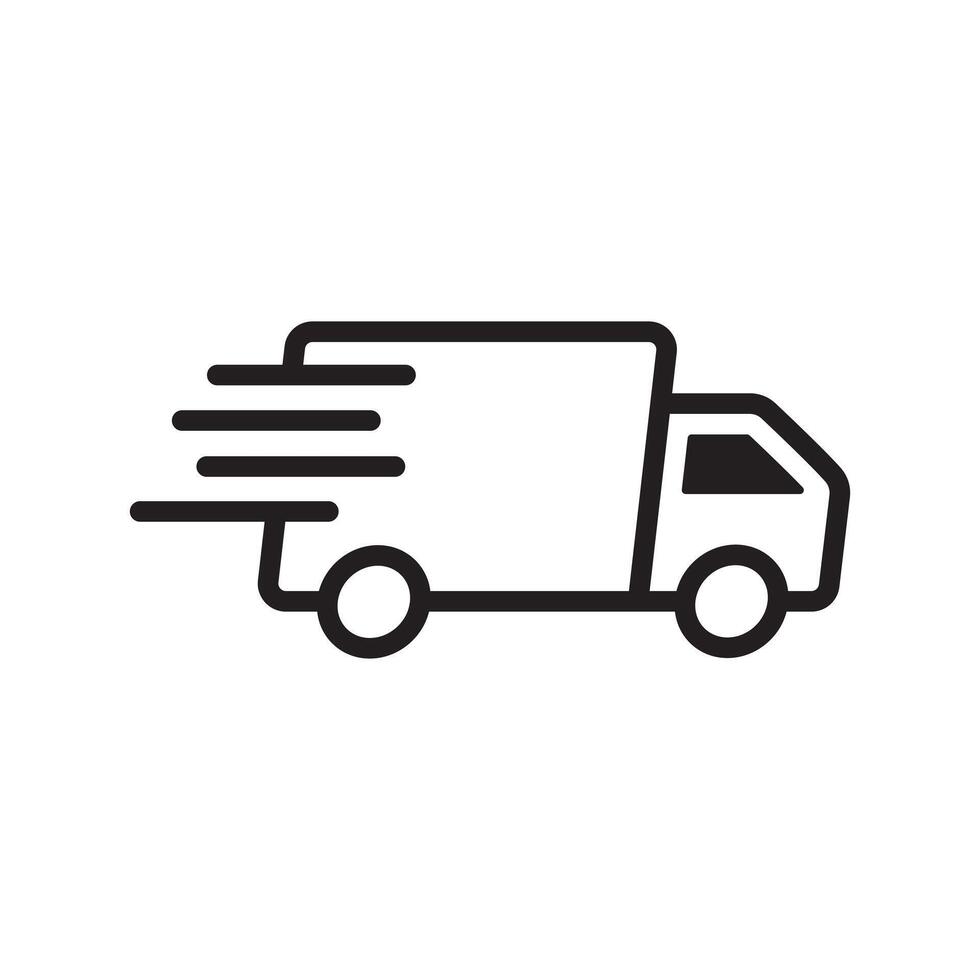 line icon truck delivery isolated on white background vector