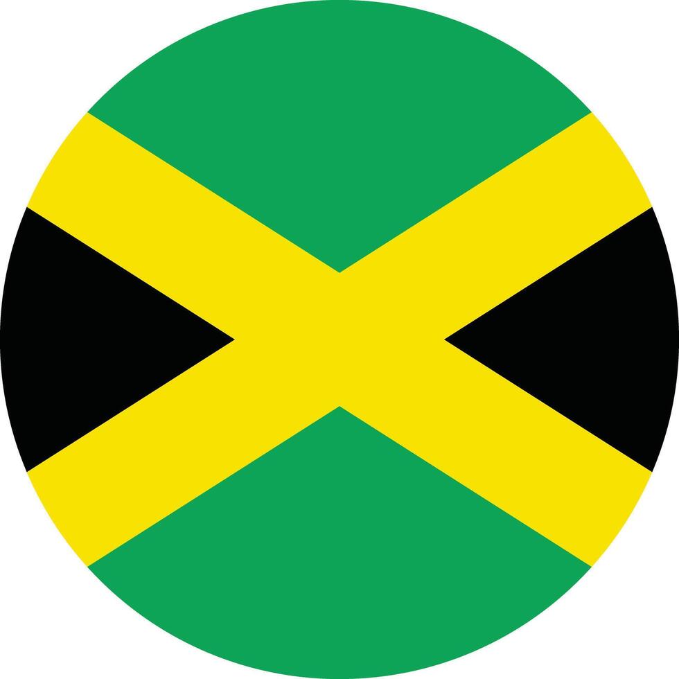 Round Jamaica flag . Circle flag of Jamaica . Jamaica flag button . illustration vector