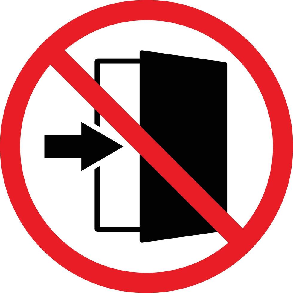 No exit sign . Prohibited exit icon . No fire exit sign vector