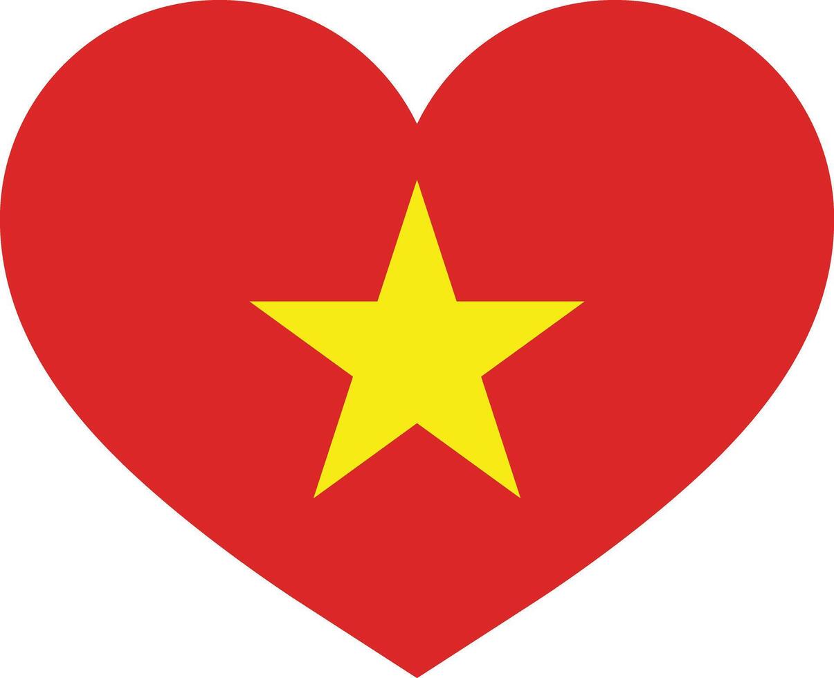 Vietnam corazón bandera en de moda estilo aislado en blanco antecedentes . Vietnam amor símbolo . vietnamita bandera vector