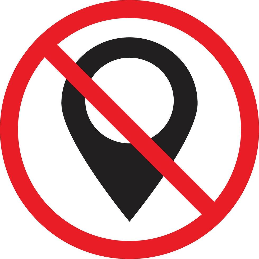 No GPS sign . No location sign . Map pointer ban icon vector