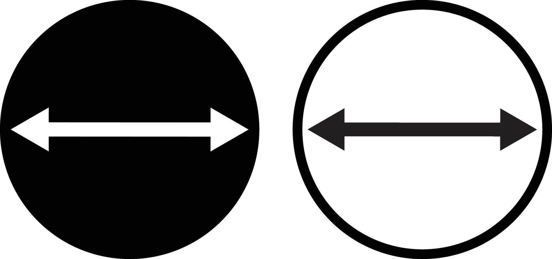 Double long arrow icon set in two styles . Long arrow icon vector