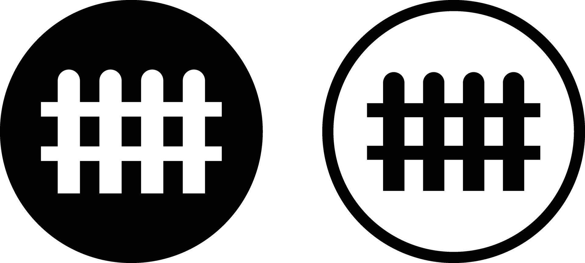 Fence icon set in two styles isolated on white background . illustration vector