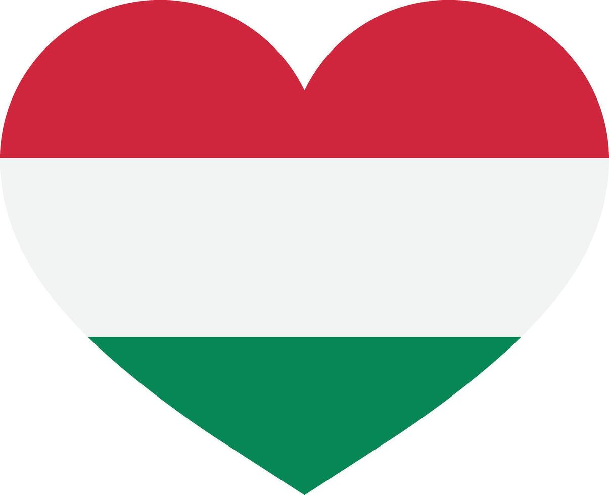 Hungary heart flag . Hungary national flag in heart shape . Hungary love symbol vector