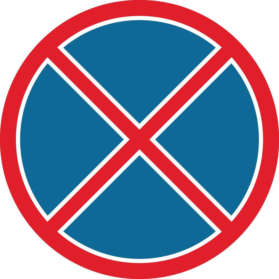 No stopping road sign icon isolated on white background . No parking traffic sign . illustration vector