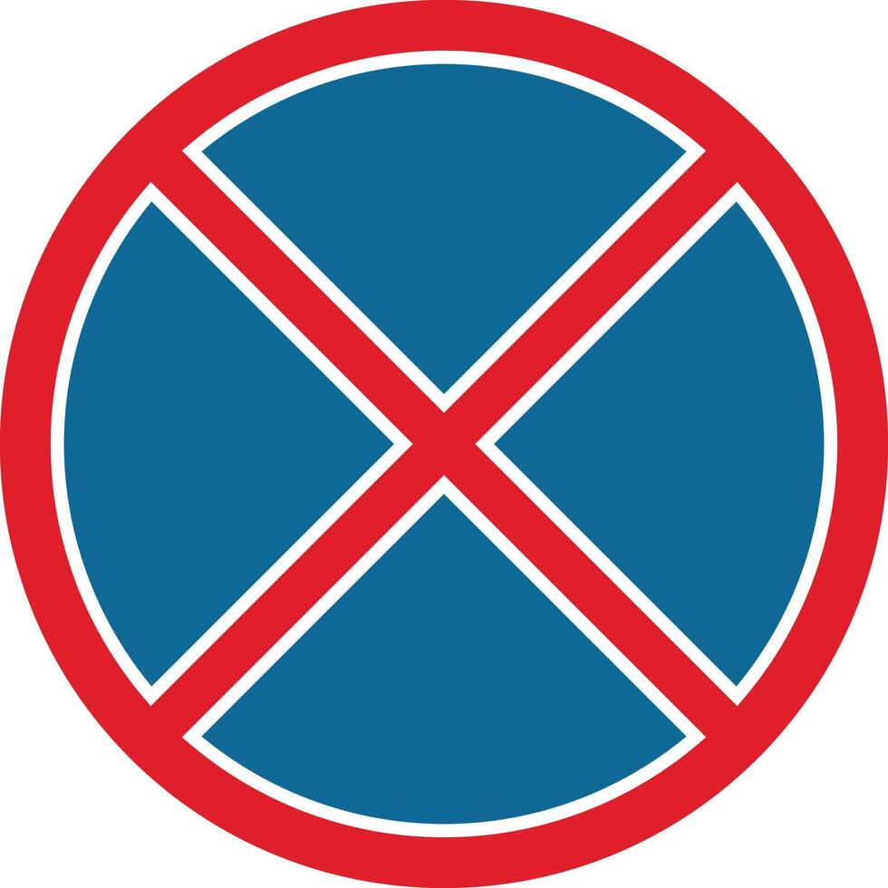 No parada la carretera firmar icono aislado en blanco antecedentes . No estacionamiento tráfico firmar . ilustración vector