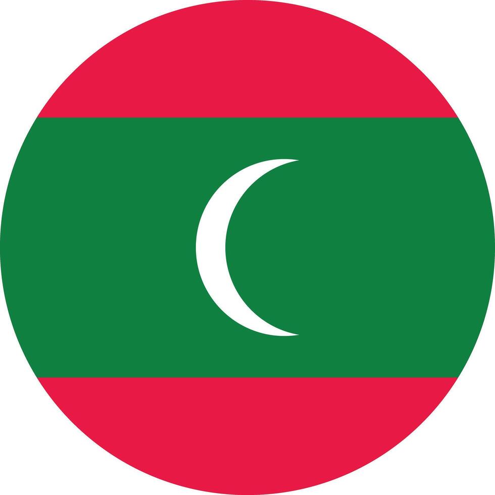 Round Maldives flag . Flag circle of Maldives . Maldives flag button . illustration vector