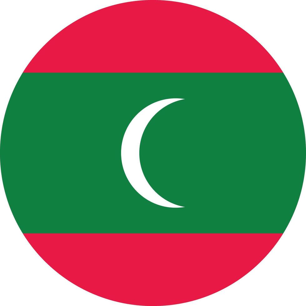 Round Maldives flag . Flag circle of Maldives . Maldives flag button . illustration vector