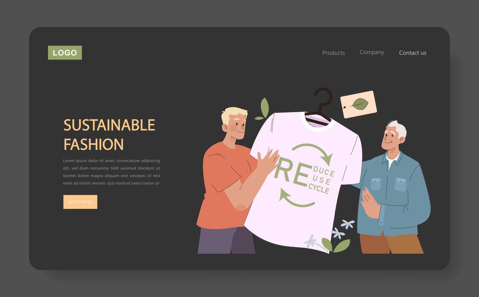 Sustainable Fashion set. vector