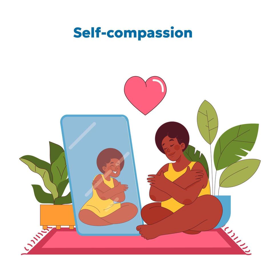 Self-compassion theme. illustration vector