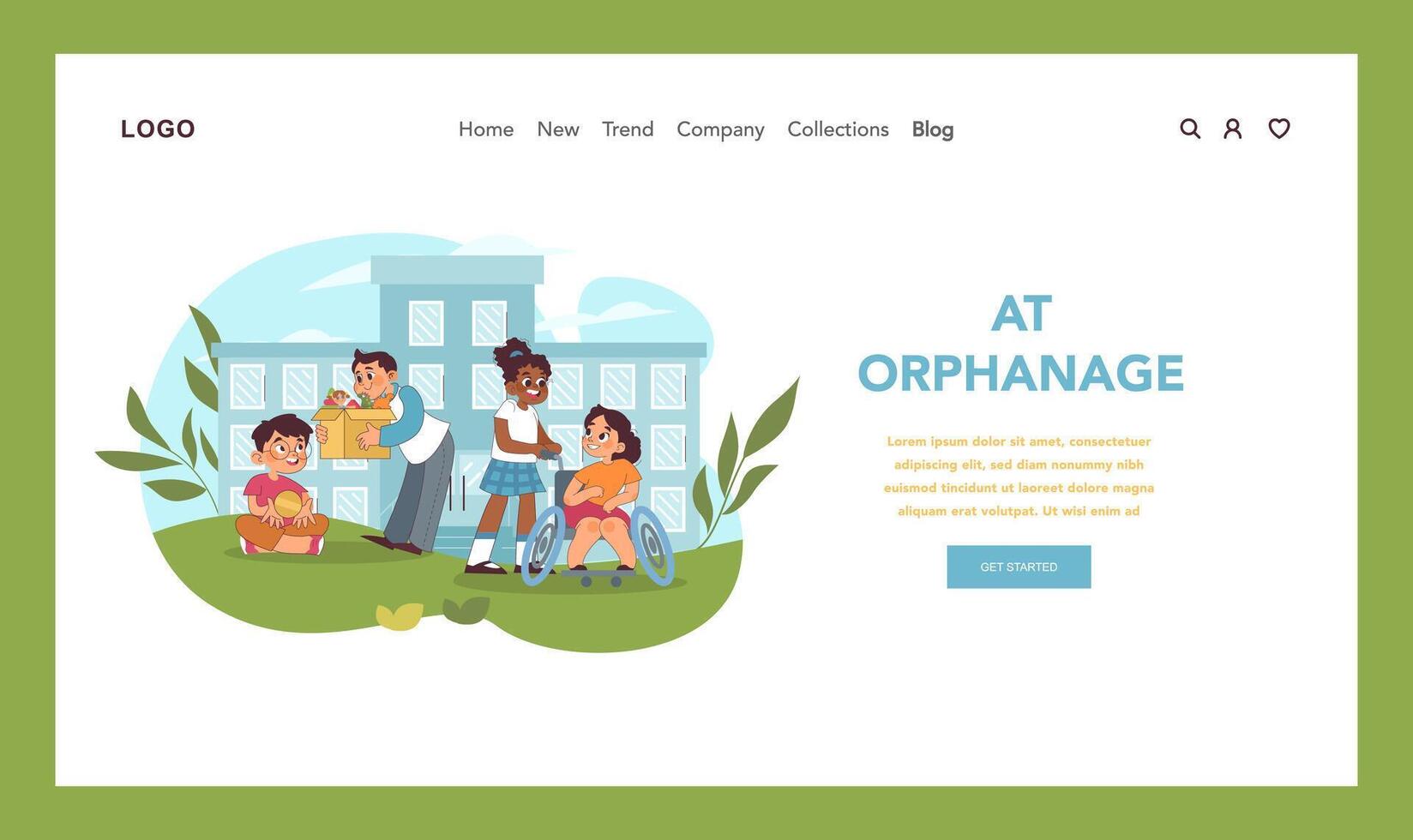 Orphan support concept. illustration vector