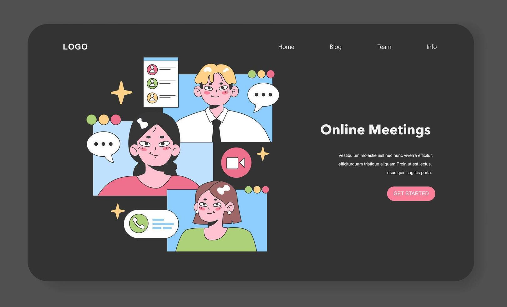 Flat illustration for remote team building vector