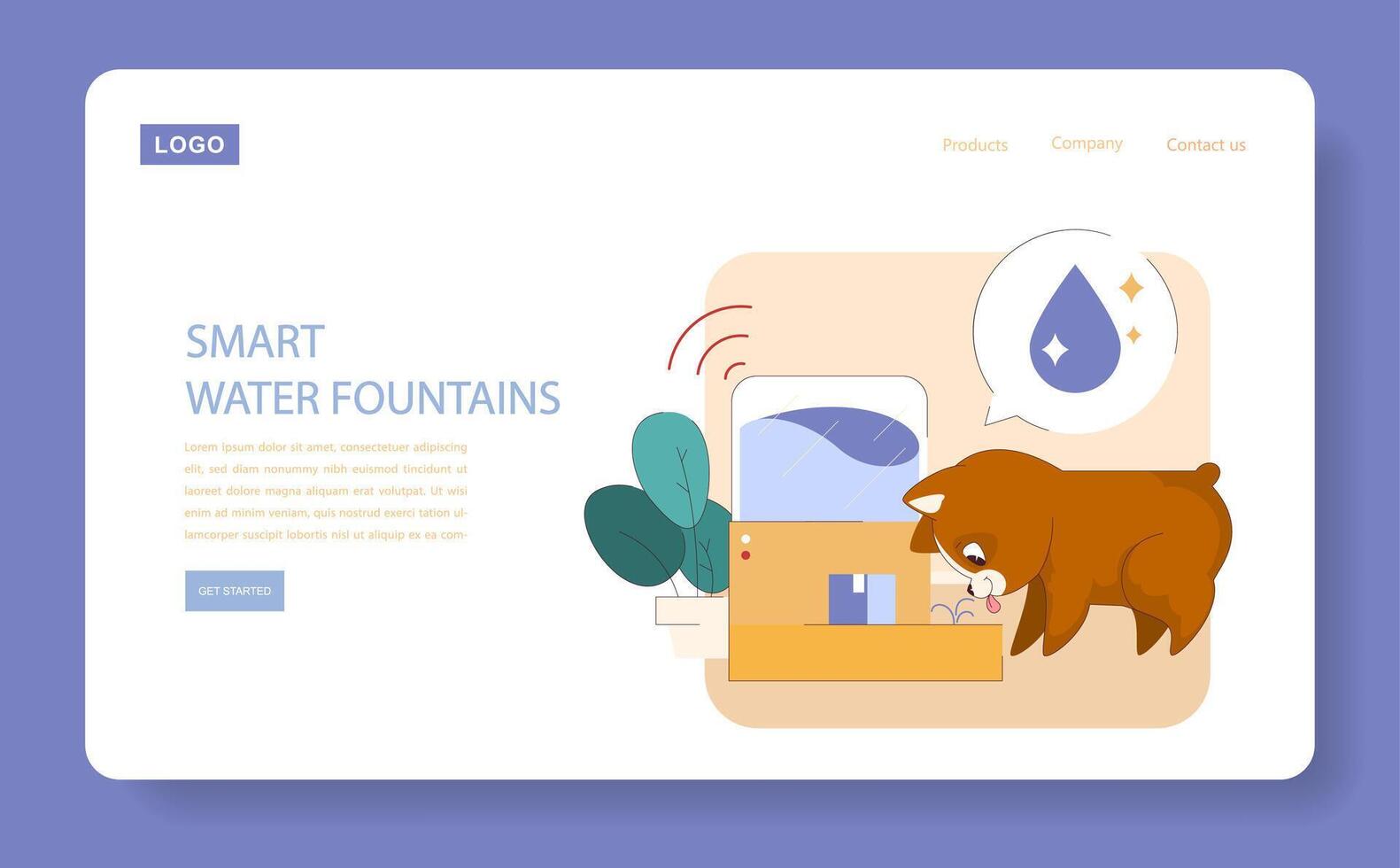 Smart Water Fountains concept. vector