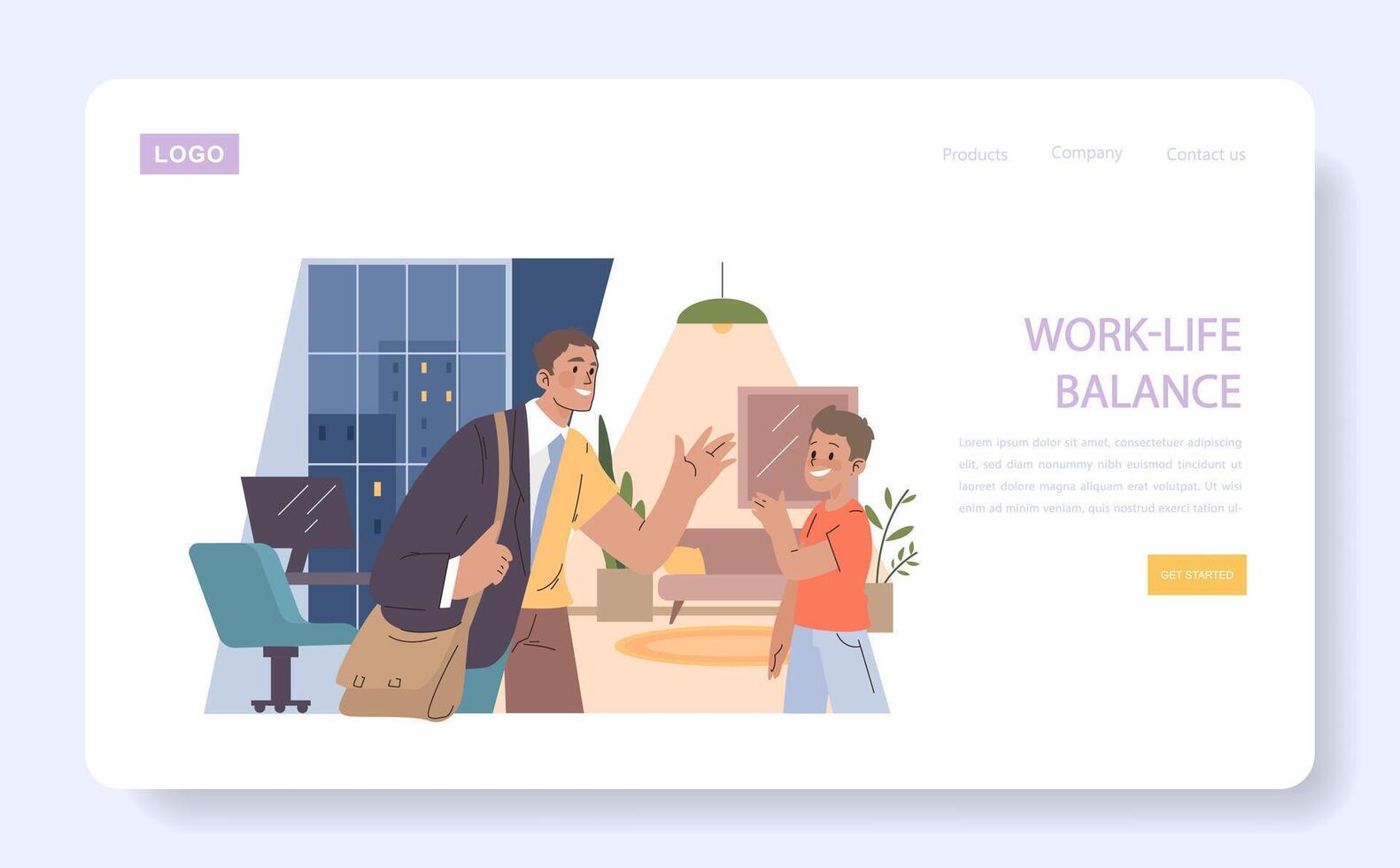 Work-Life Balance concept. vector