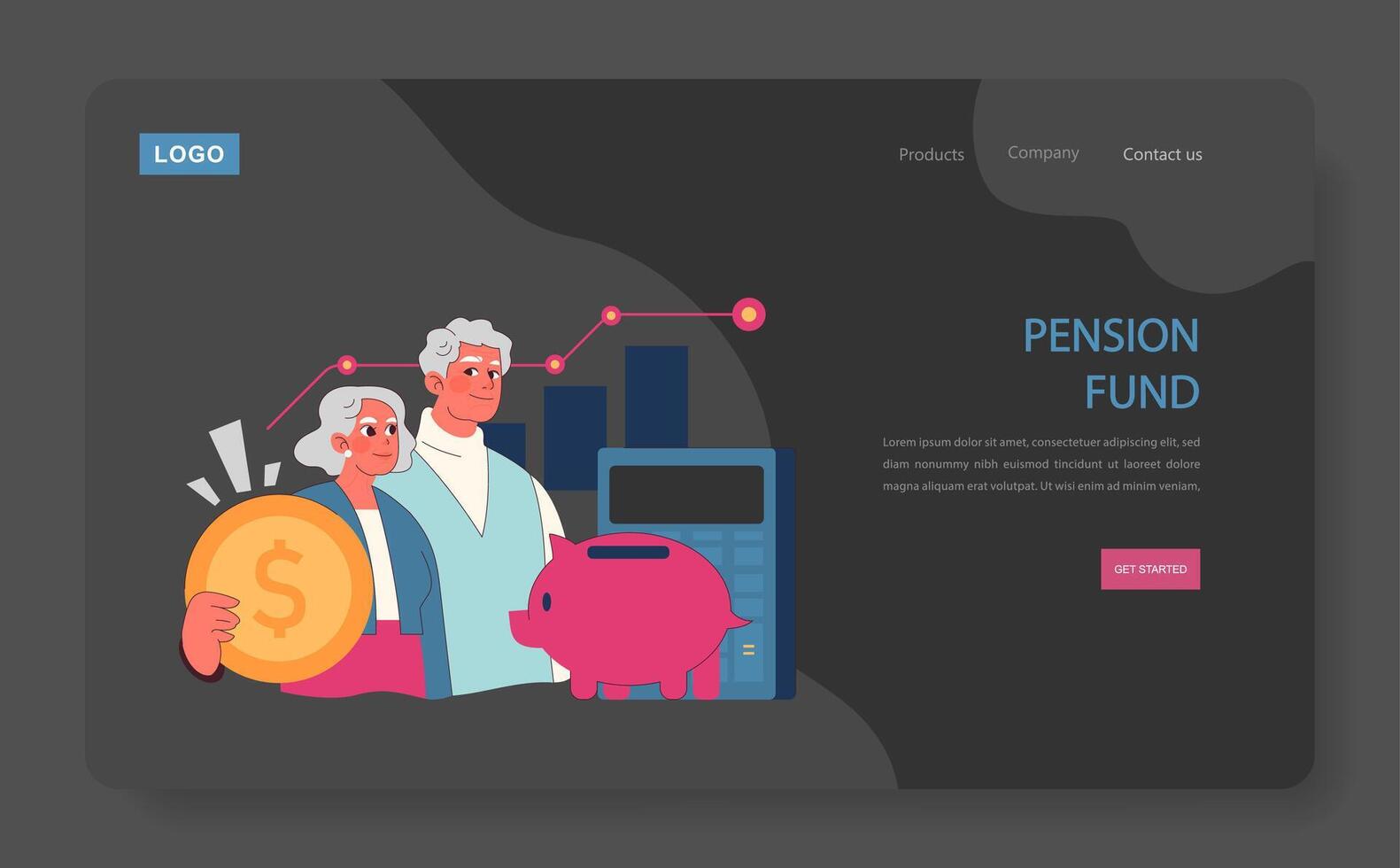 Pension Fund concept. vector