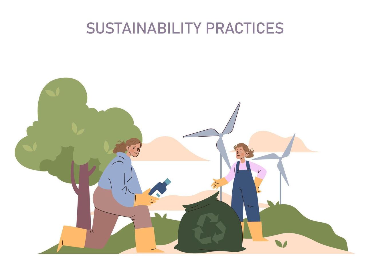Sustainability Practices concept. vector