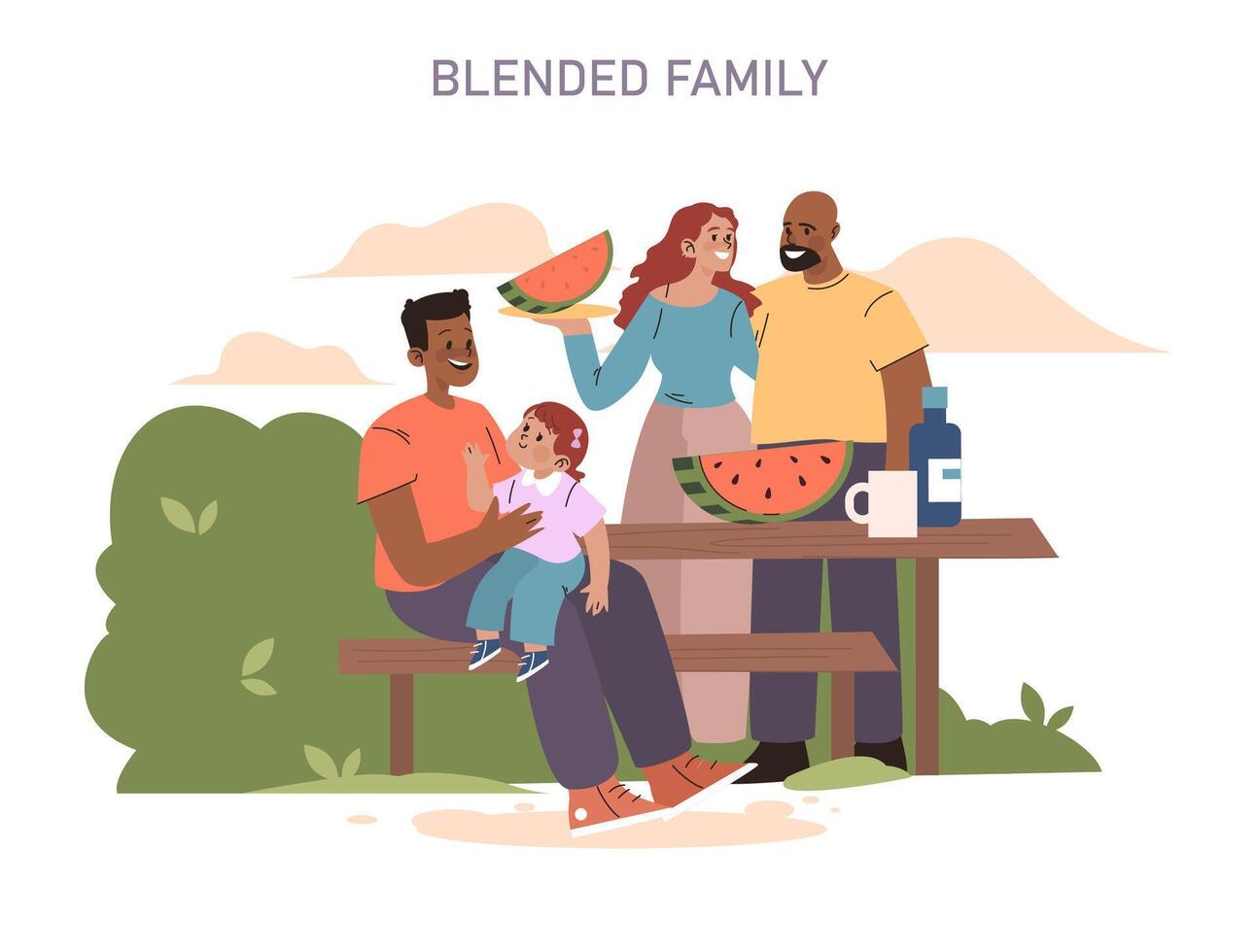 Blended Family concept. vector