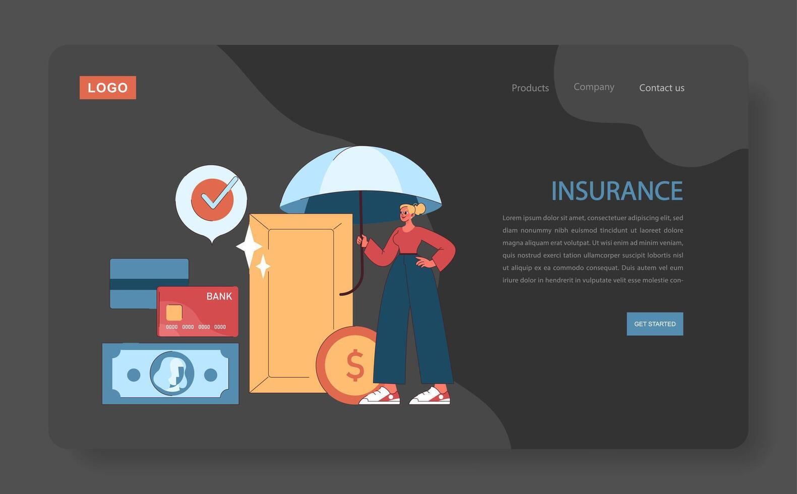 Financial planning web or landing. vector