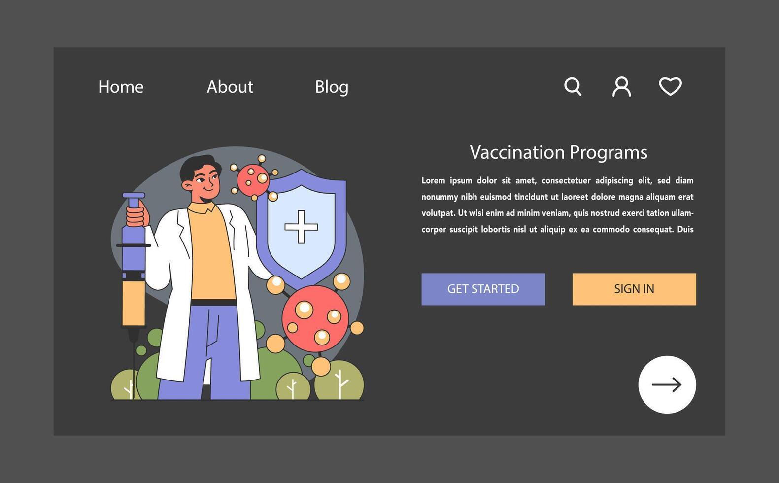 Vaccination Programs concept. Flat illustration. vector