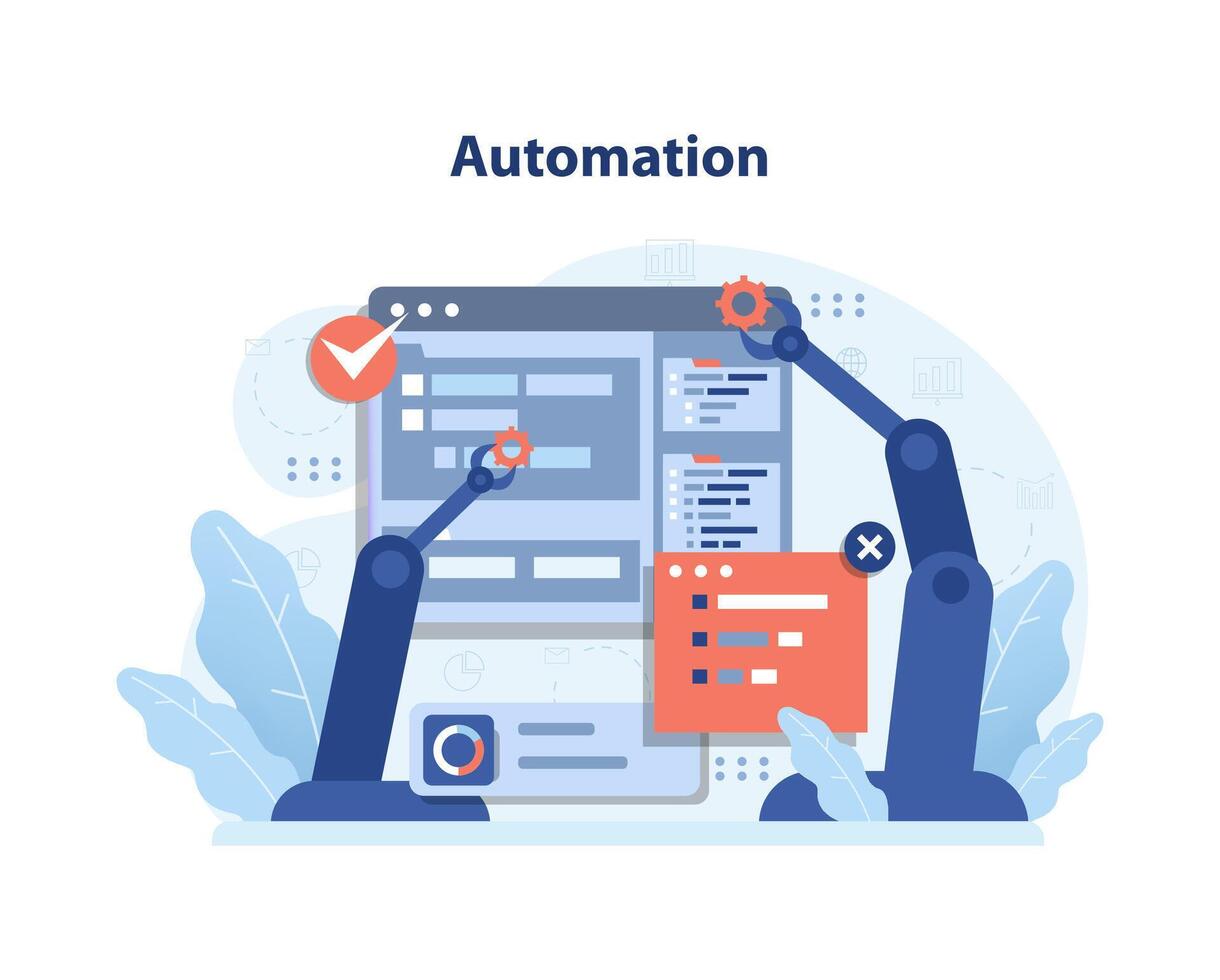 automatización en digital negocio. vector