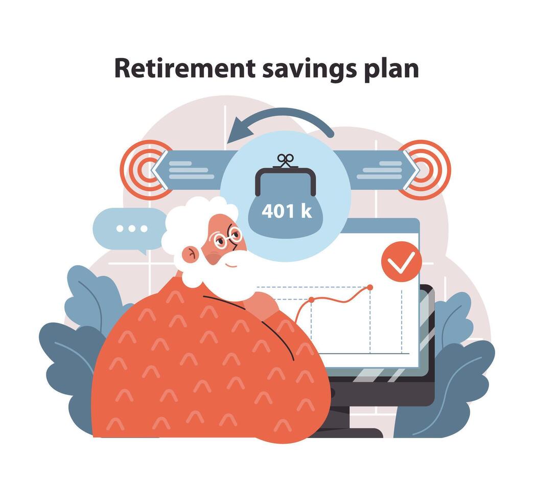 Retirement Savings Plan concept. vector