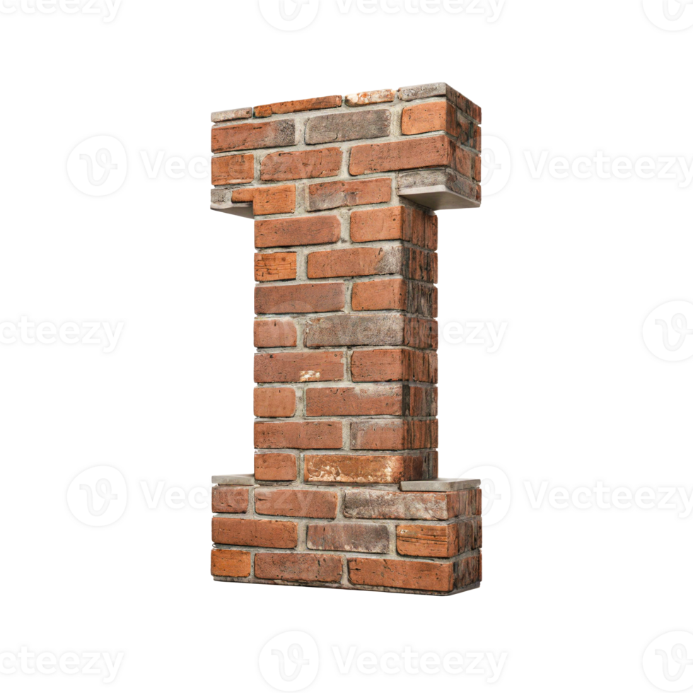 Alphabet made from brick wall png