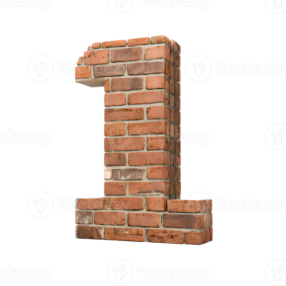Number made from brick wall png