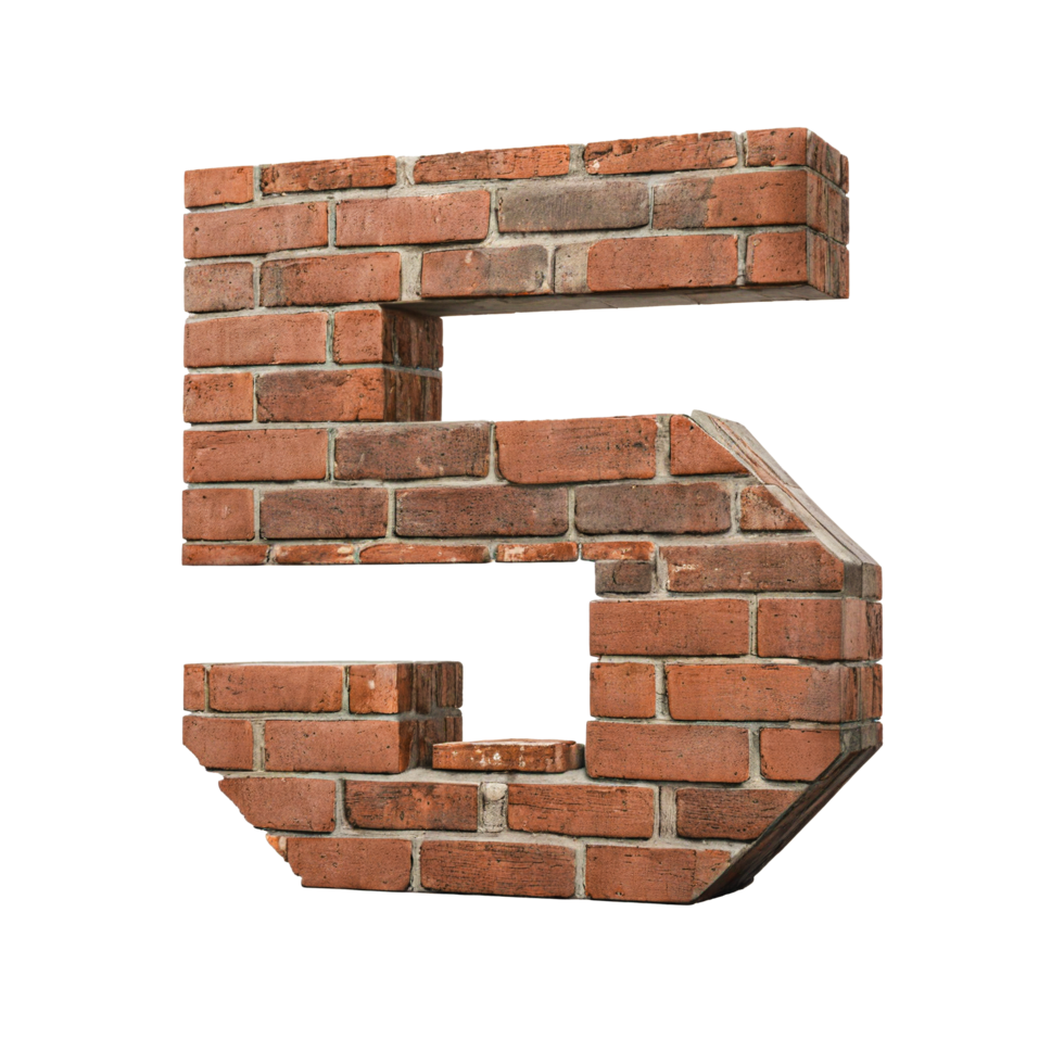 Number made from brick wall png