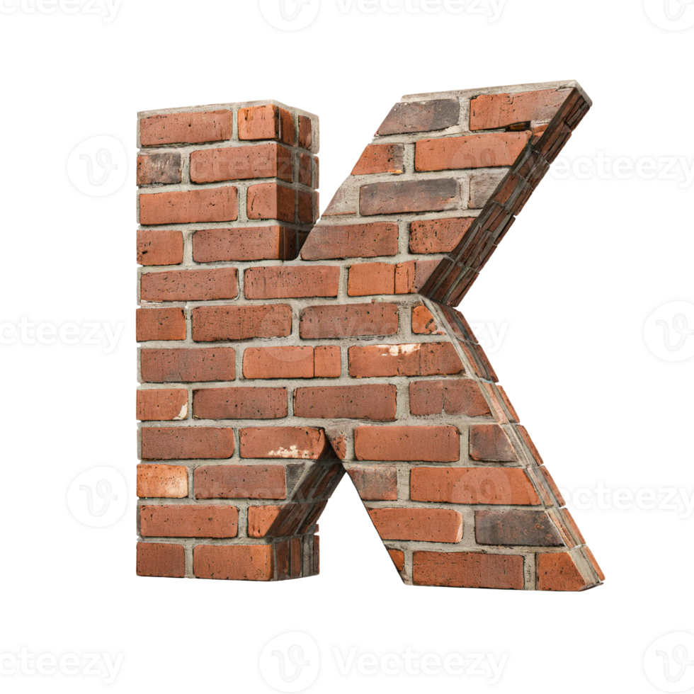 Alphabet made from brick wall png