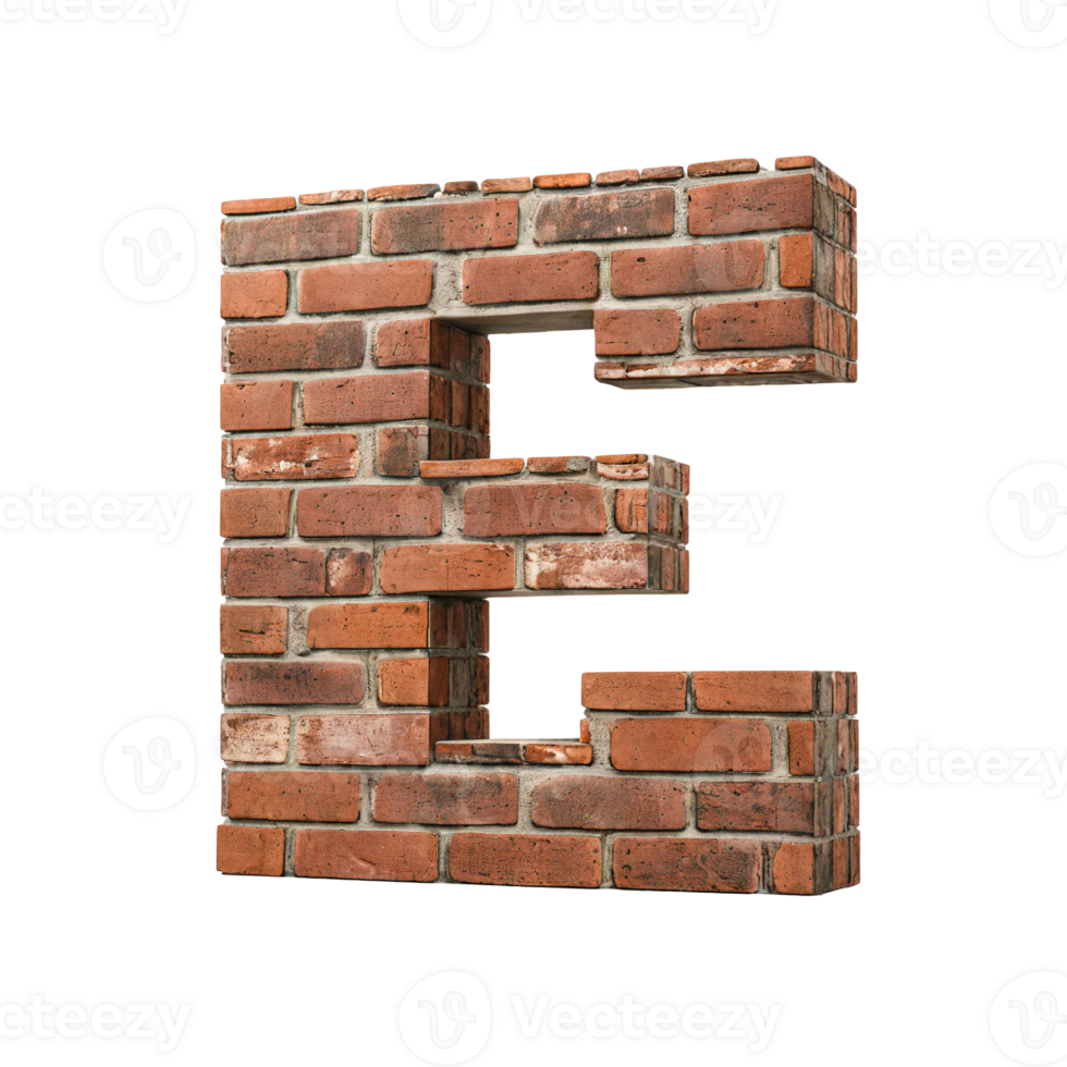 Alphabet made from brick wall png