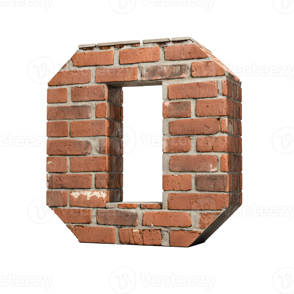 Alphabet made from brick wall png