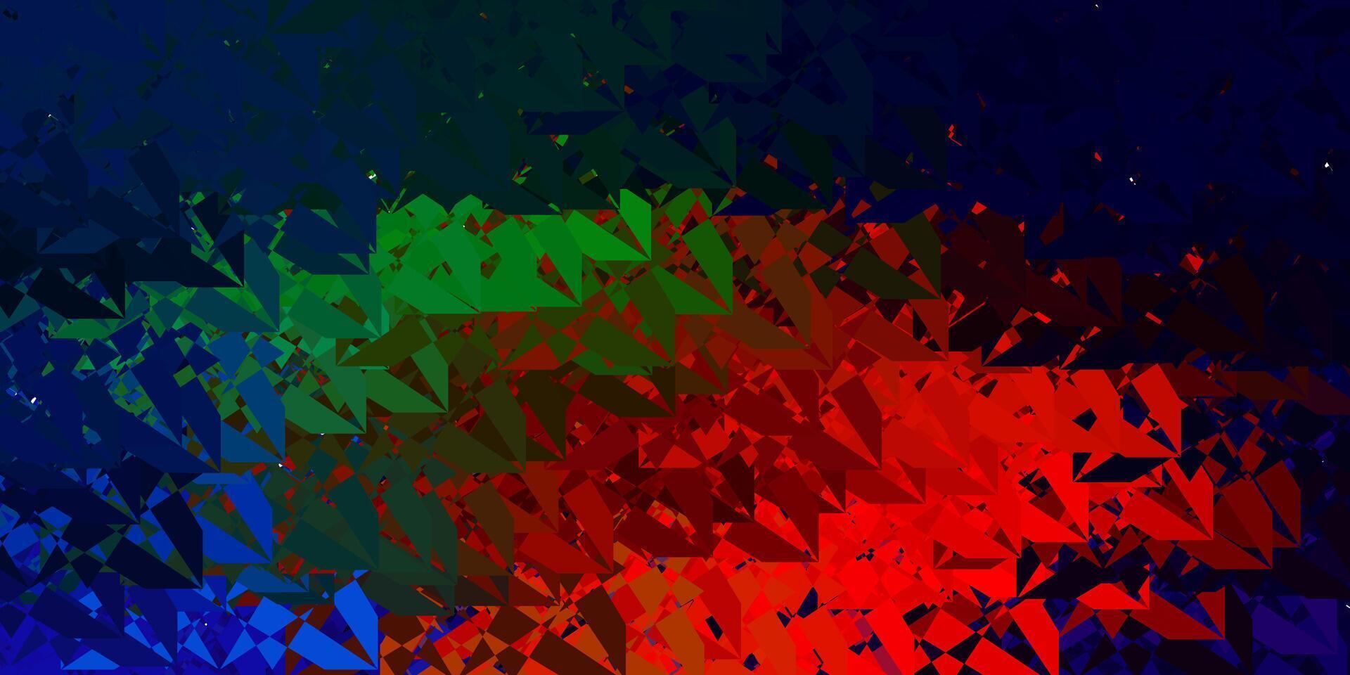 Dark Multicolor pattern with polygonal shapes. vector