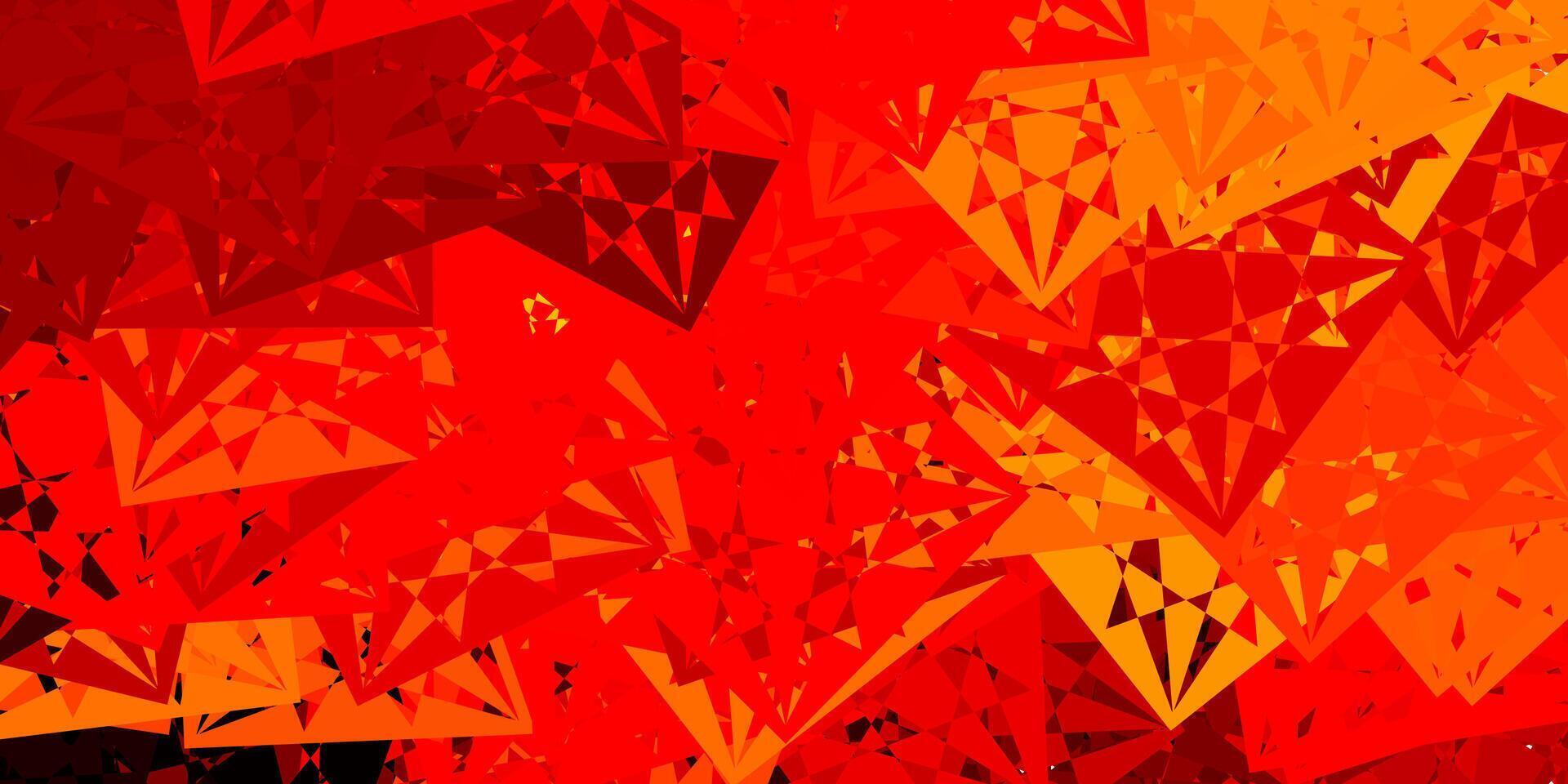 Dark Orange pattern with polygonal shapes. vector