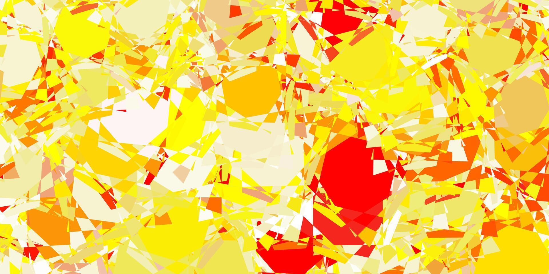 Light Orange pattern with polygonal shapes. vector