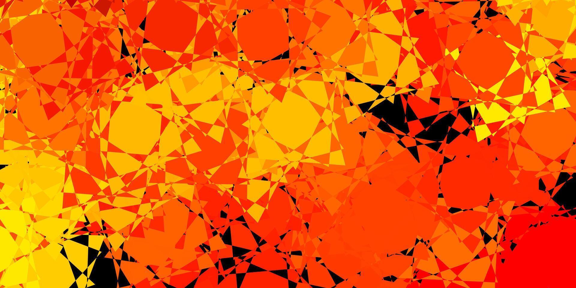 Dark Orange pattern with polygonal shapes. vector