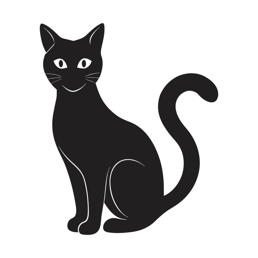 A silhouette cat vector