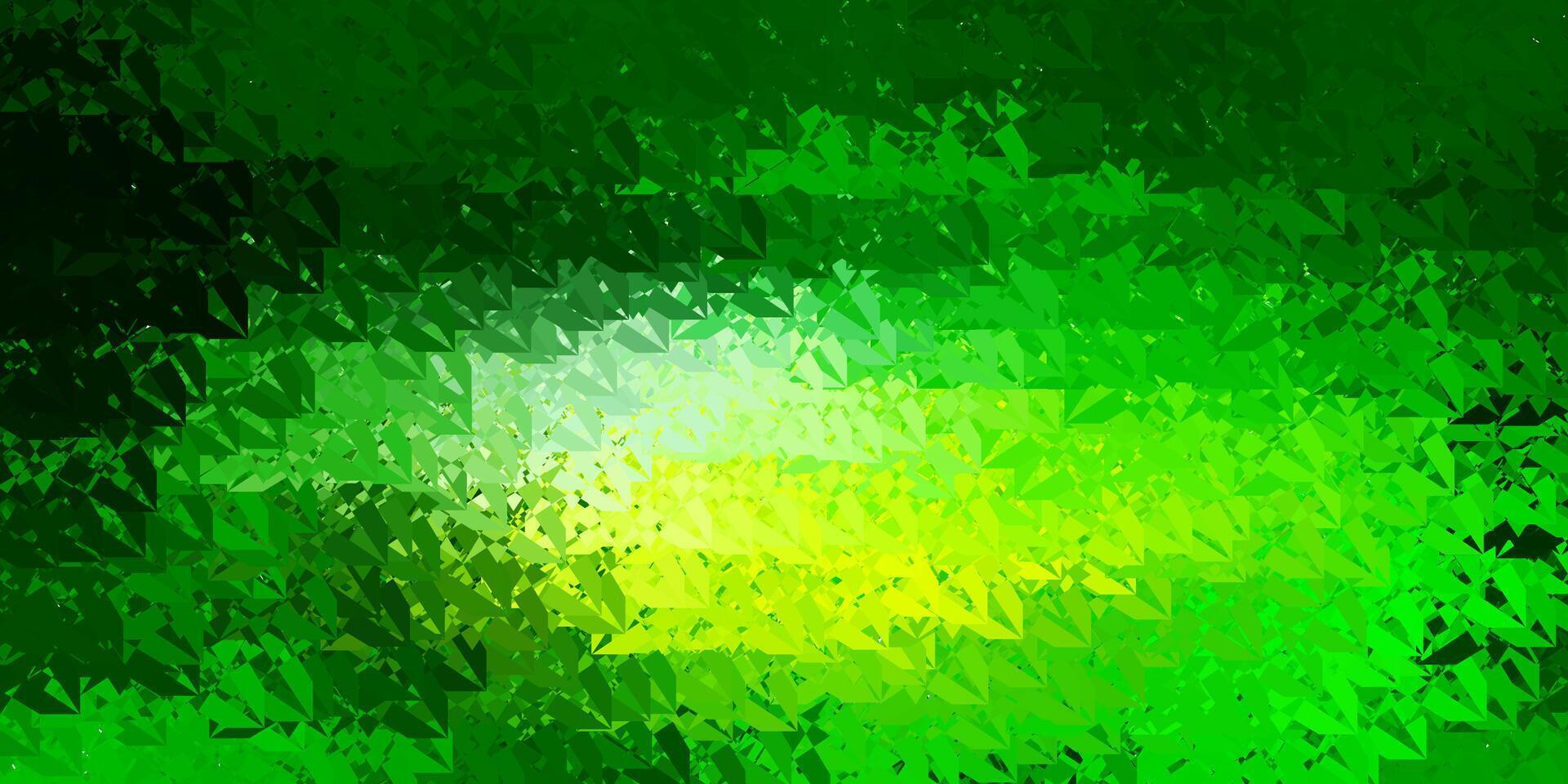 Dark Green, Yellow backdrop with triangles, lines. vector