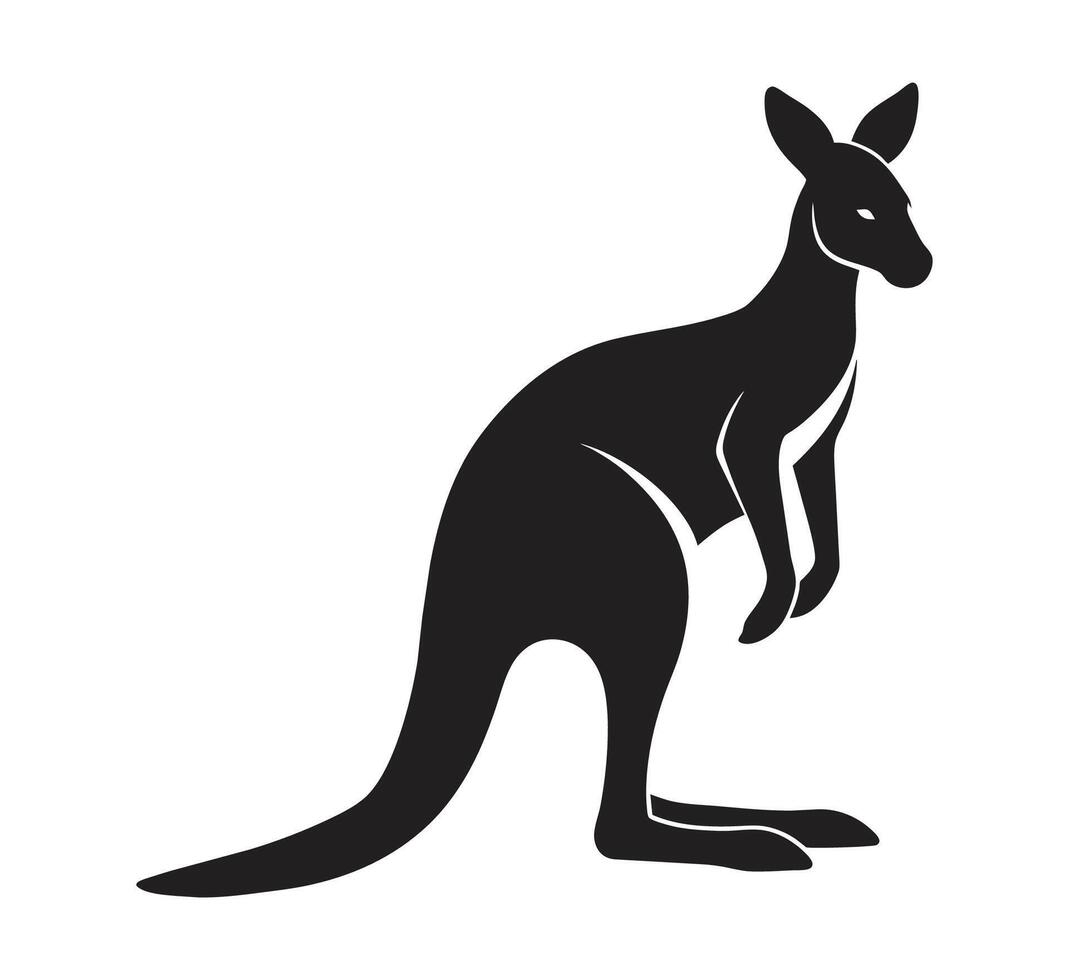 A silhouette kangaroo standing on a white background vector