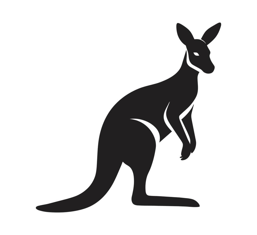 A silhouette kangaroo standing on a white background vector