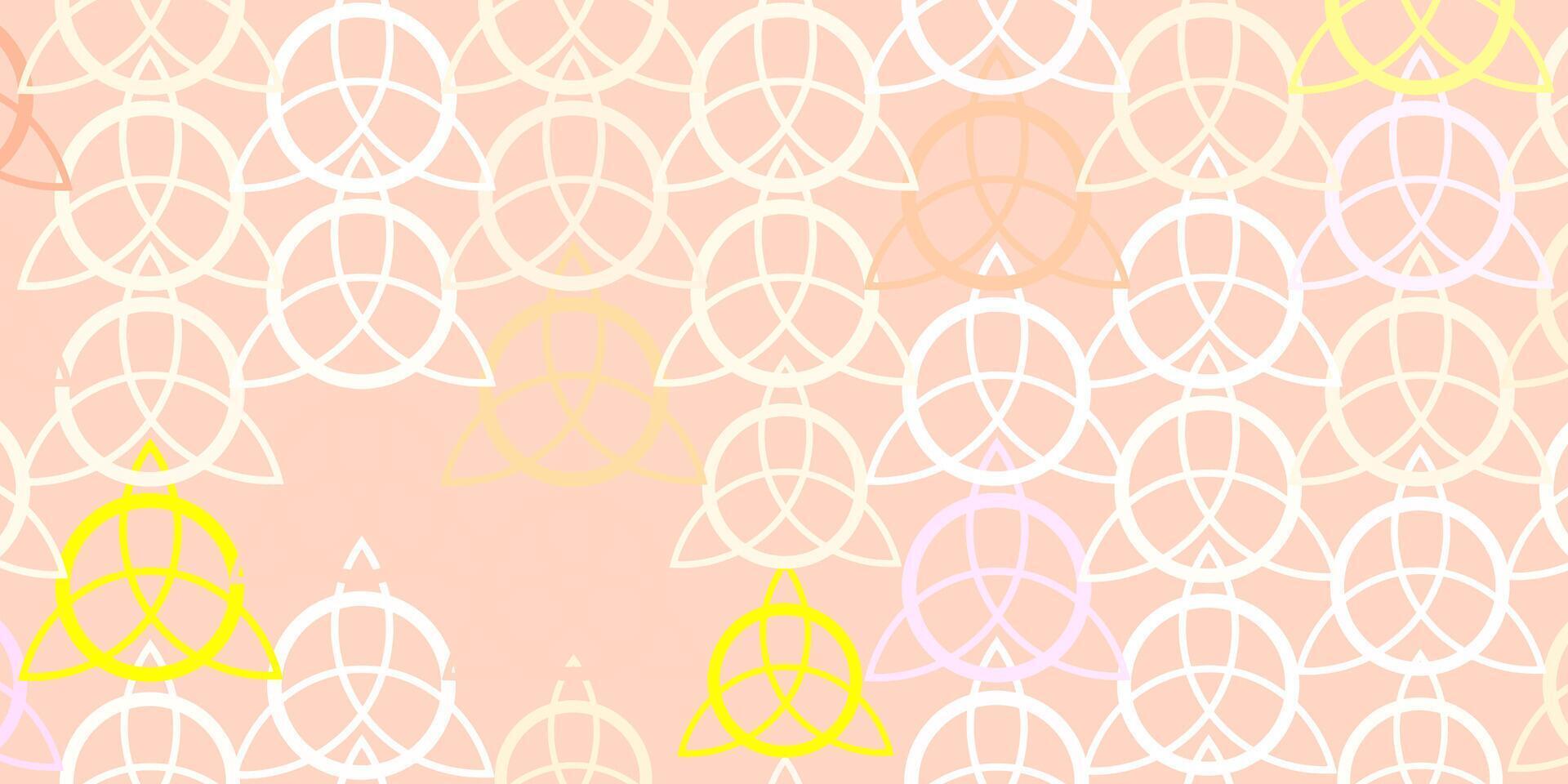 Light Pink, Yellow background with occult symbols. vector