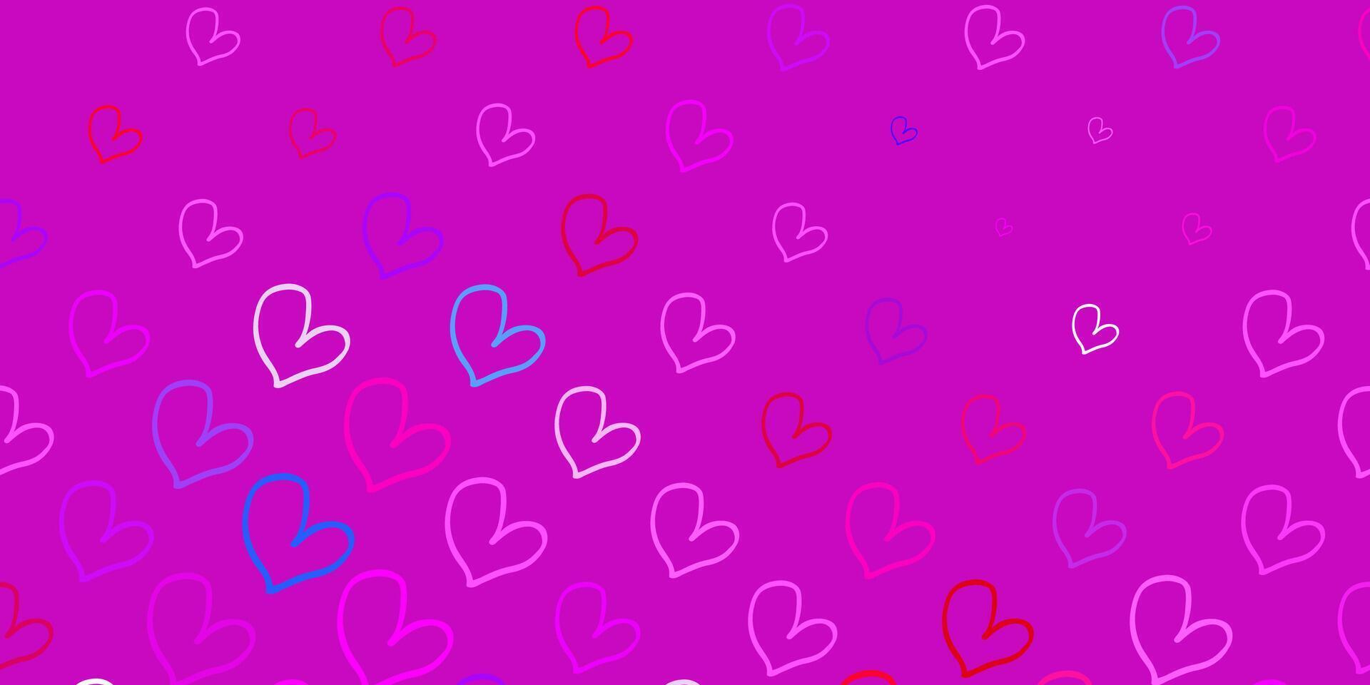 Light Pink, Green background with Shining hearts. vector