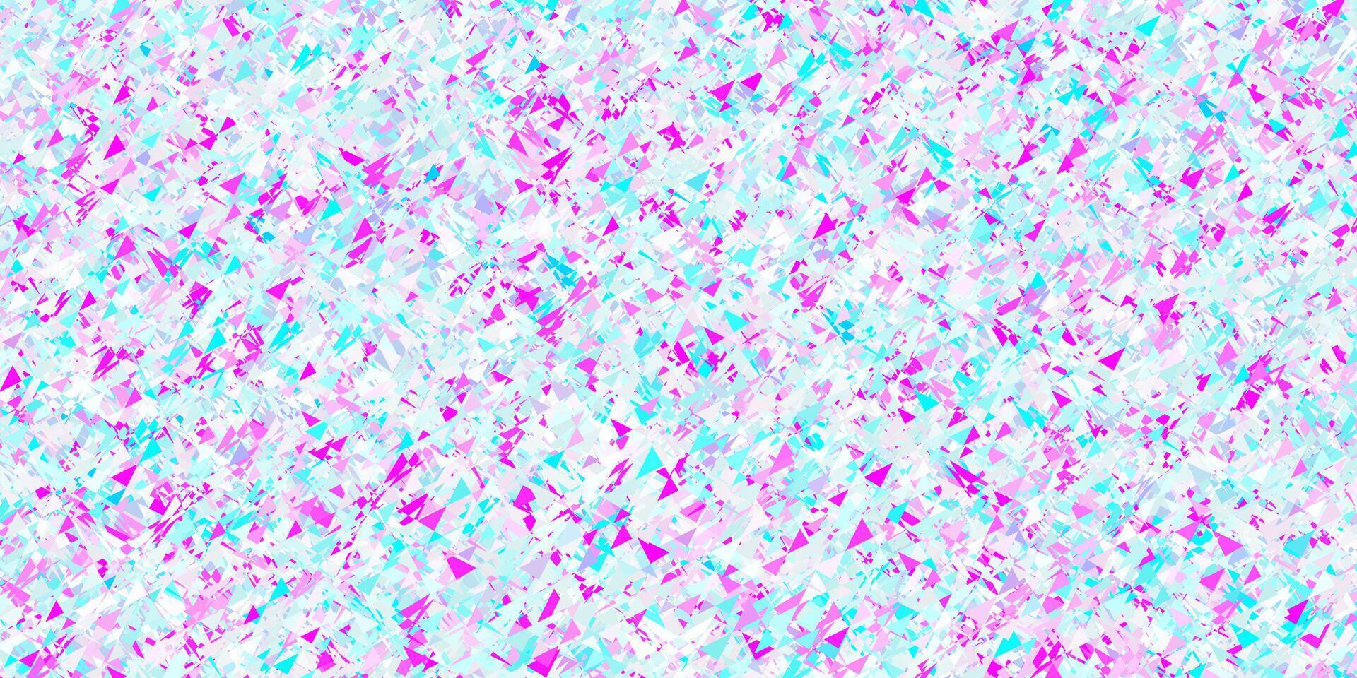 Light pink, blue texture with random triangles. vector