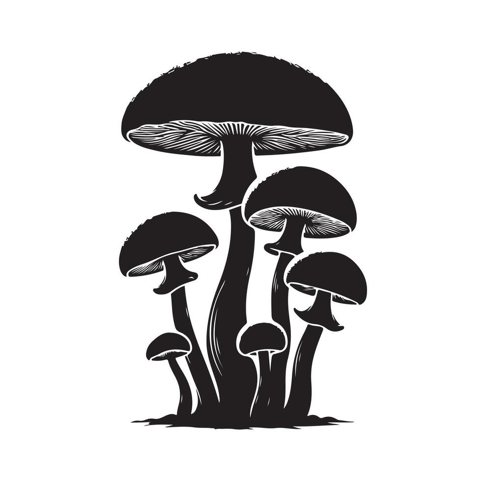 Mushroom icon illustration silhouette style vector