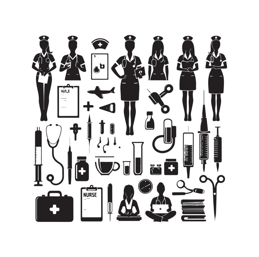 Nurse icon element set illustration vector