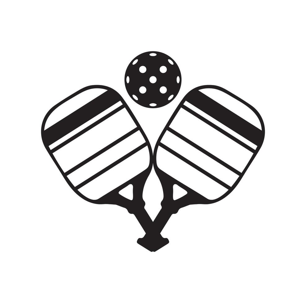 Pickleball paddle Illustration. Pickleball Paddle and Ball Clipart of Pickleball, Pickleball Bat and Symbol vector