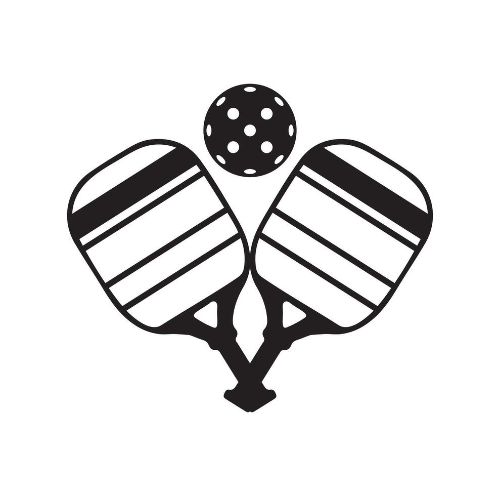 Pickleball paddle Illustration. Pickleball Paddle and Ball Clipart of Pickleball, Pickleball Bat and Symbol vector