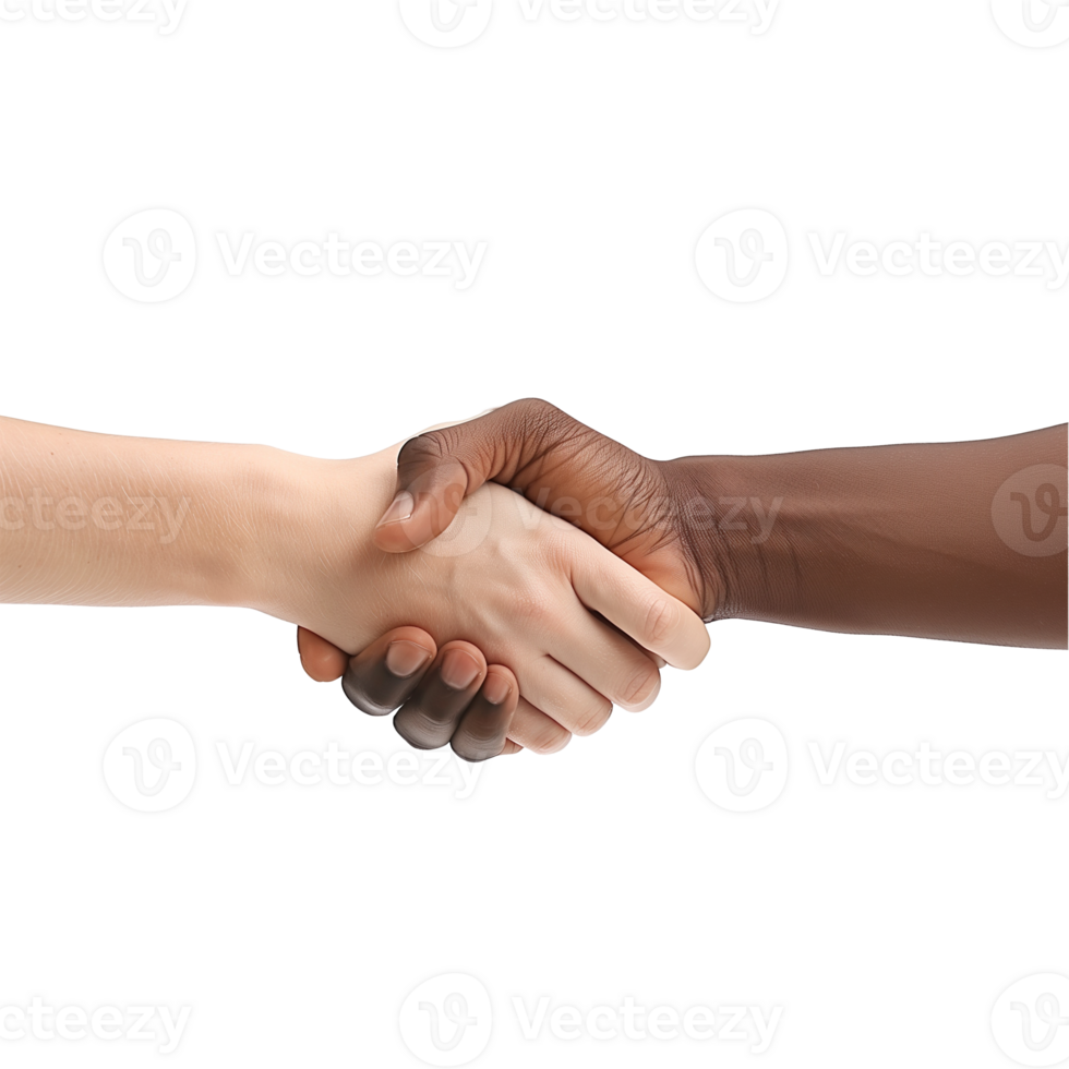 Diverse handshake with a transparent background png