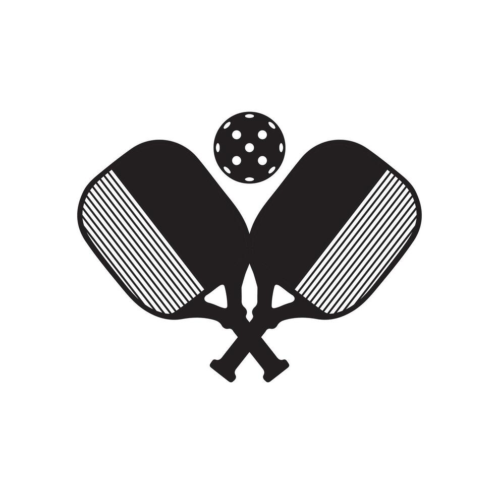 Pickleball paddle Illustration. Pickleball Paddle and Ball Clipart of Pickleball, Pickleball Bat and Symbol vector