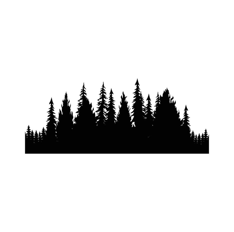 PINE TREE illustration FOREST TREE SILHOUETTE vector