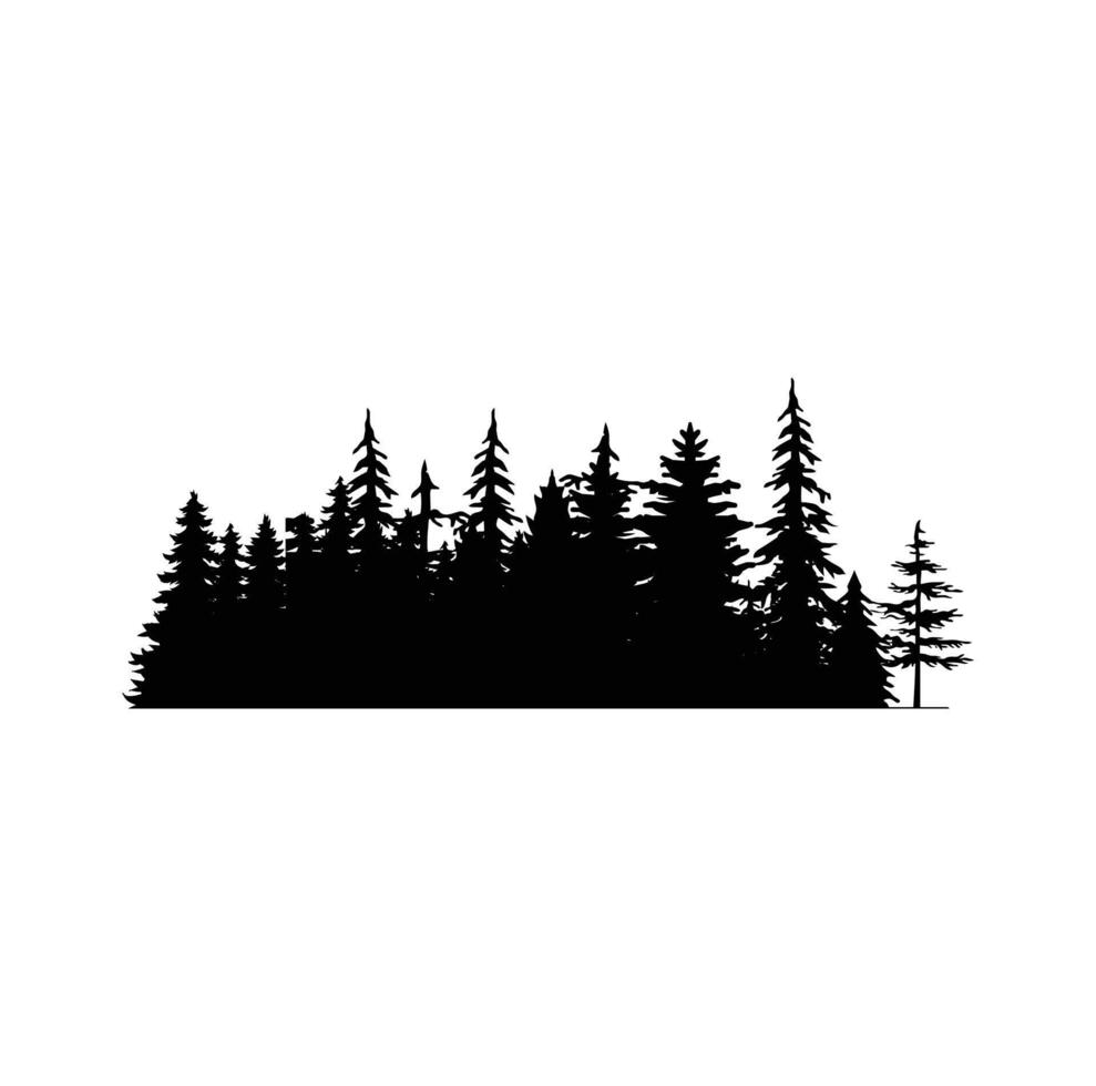 PINE TREE illustration FOREST TREE SILHOUETTE vector